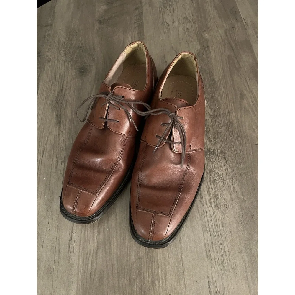 The Florsheim Shoe Men's Brown Leather Lace Up Dress Shoes Size 10.5 D 11175-221